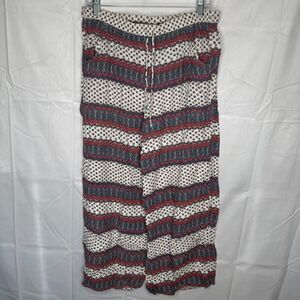 American Eagle Pants Women's M Wide Leg Casual Boho Pants Flowy Paisley Pockets